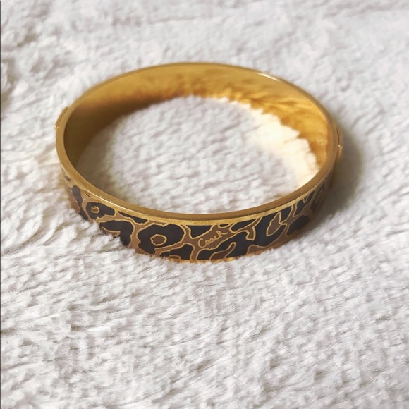 Coach Animal Print Gold Mutli-Brown Bangle - Picture 7 of 7